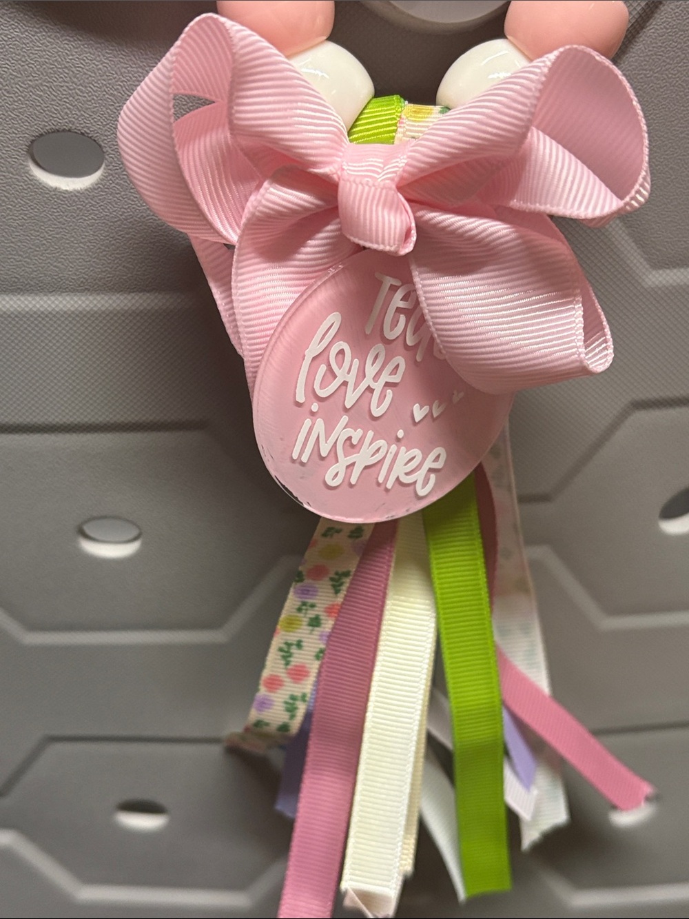 Pastel hand crafted teacher tassel bag charm